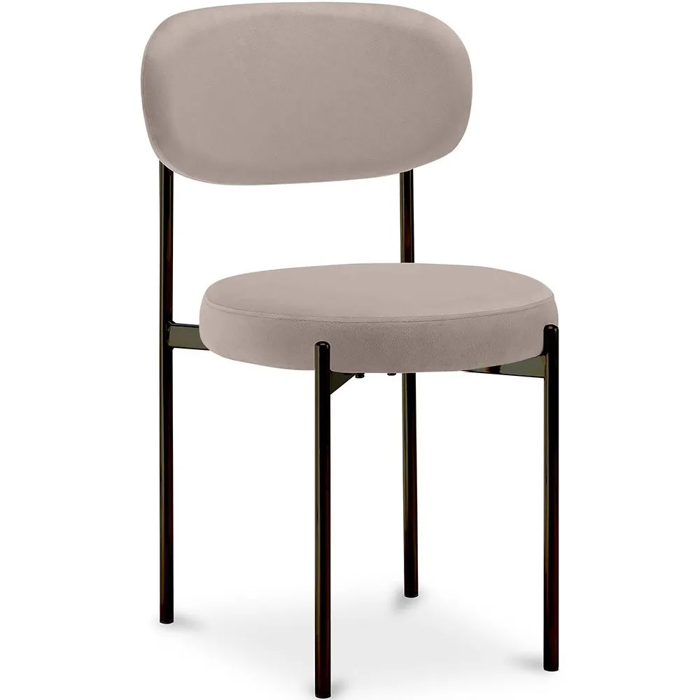 Eetkamerstoel - Bekleed met fluweel - Zwart metaal - Margot image 8