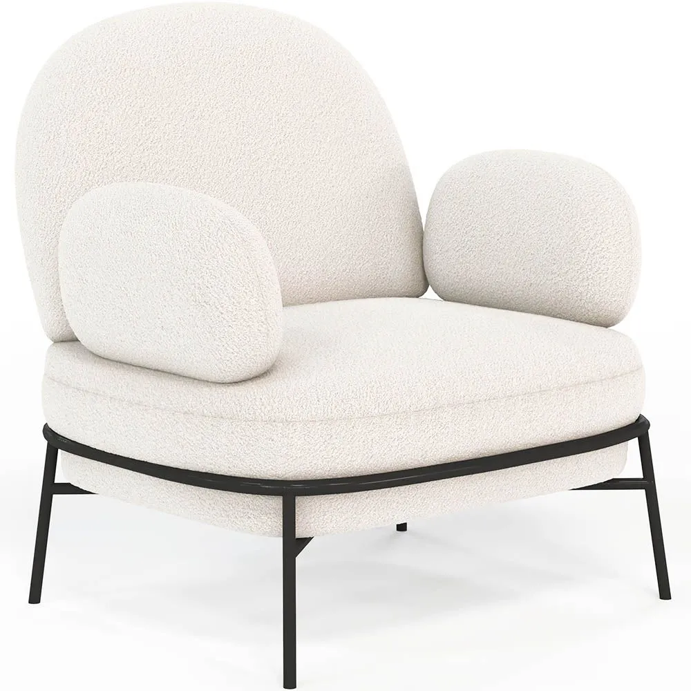 Designer Fauteuil - Gestoffeerd in Bouclé Stof - Alia image 8
