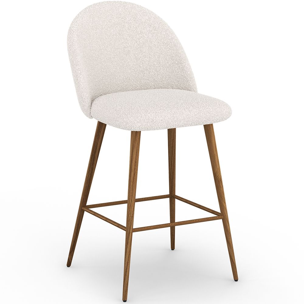 Kruk bekleed met Bouclé stof - Scandinavisch ontwerp - 66cm - Evelyne image 8
