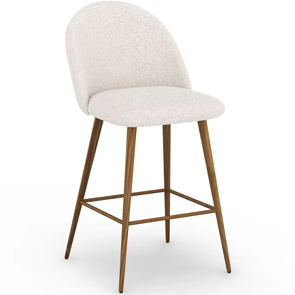 Kruk bekleed met Bouclé stof - Scandinavisch ontwerp - 66cm - Evelyne image 8