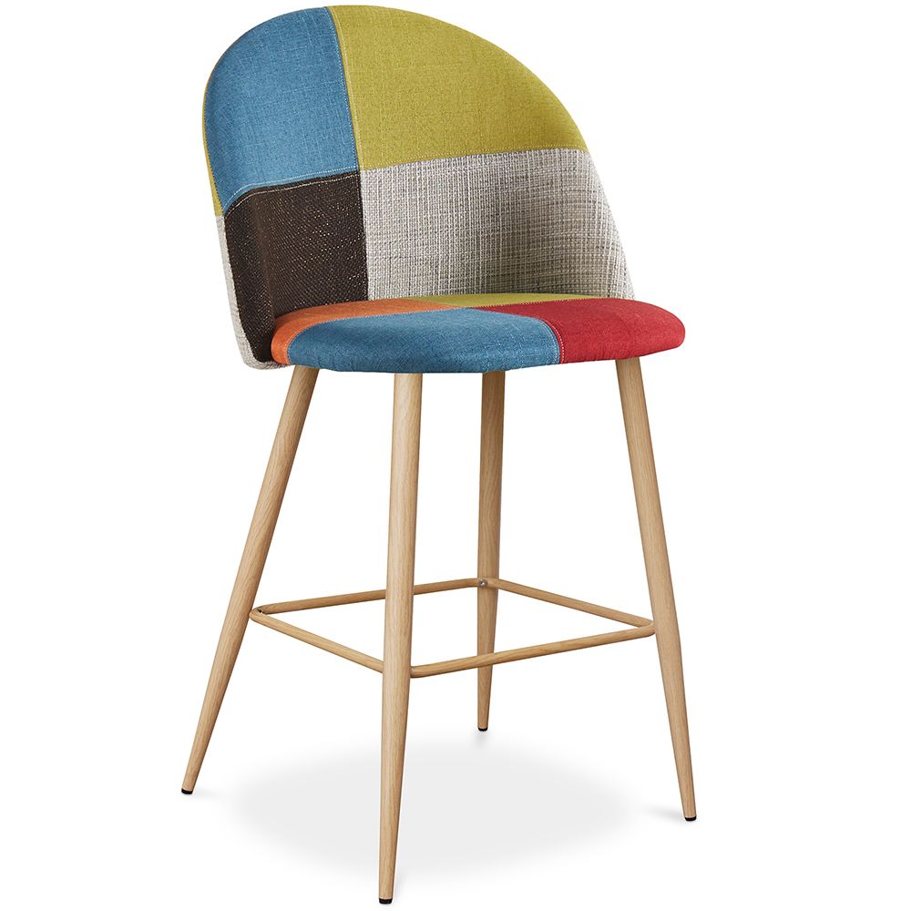 Patchwork beklede kruk - Scandinavische stijl - 66cm -Evelyne image 8