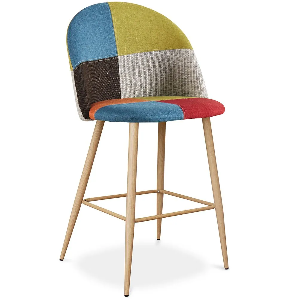 Patchwork beklede kruk - Scandinavische stijl - 66cm -Evelyne image 8