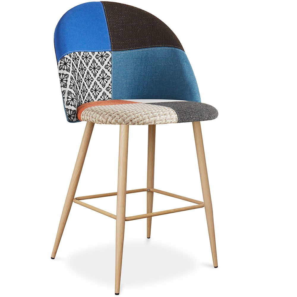 Patchwork beklede kruk - Scandinavische stijl - 66cm - Evelyne image 8