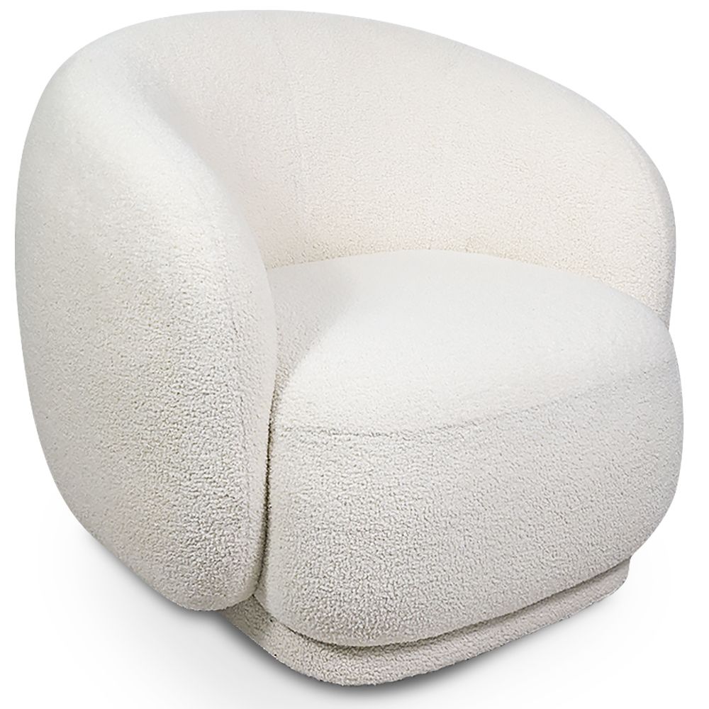 Gestoffeerde Fauteuil in Bouclé Stof - Gebogen Ontwerp - Drisela image 8