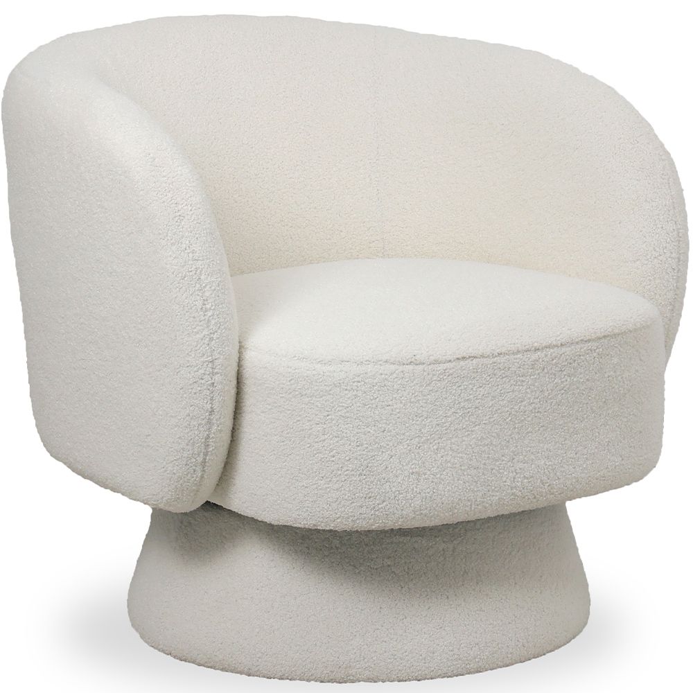 Fauteuil Gestoffeerd in Bouclé-stof - Gebogen Ontwerp - Dresa image 8