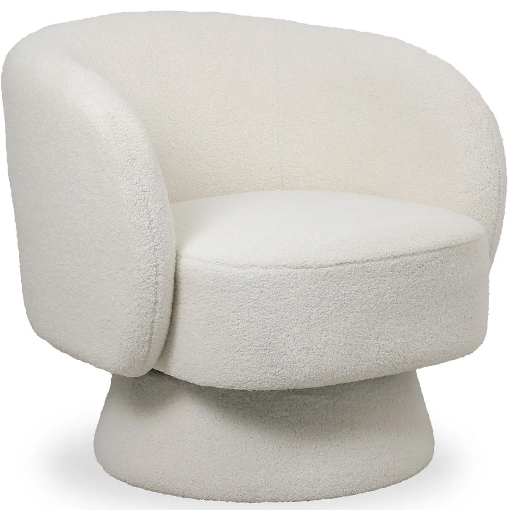 Fauteuil Gestoffeerd in Bouclé-stof - Gebogen Ontwerp - Dresa image 8