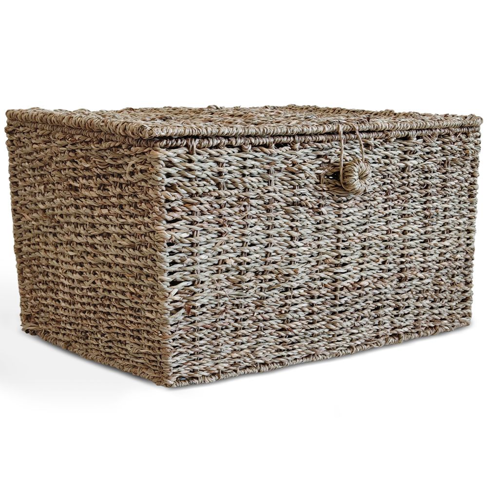 Mand van Natuurlijke Vezels met Deksel - 40x30CM - Baulera image 8