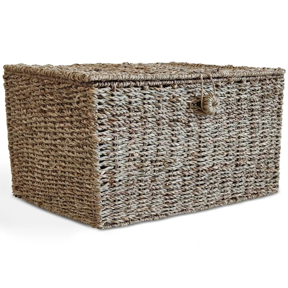 Mand van Natuurlijke Vezels met Deksel - 40x30CM - Baulera image 8