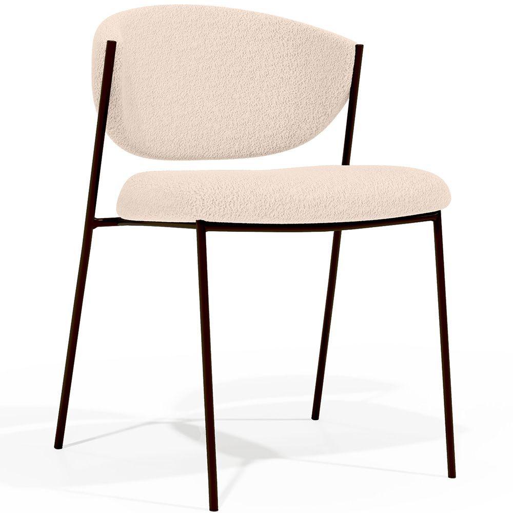 Eetkamerstoel - Bekleed met bouclé-stof -  zwart metaal - Seda image 8