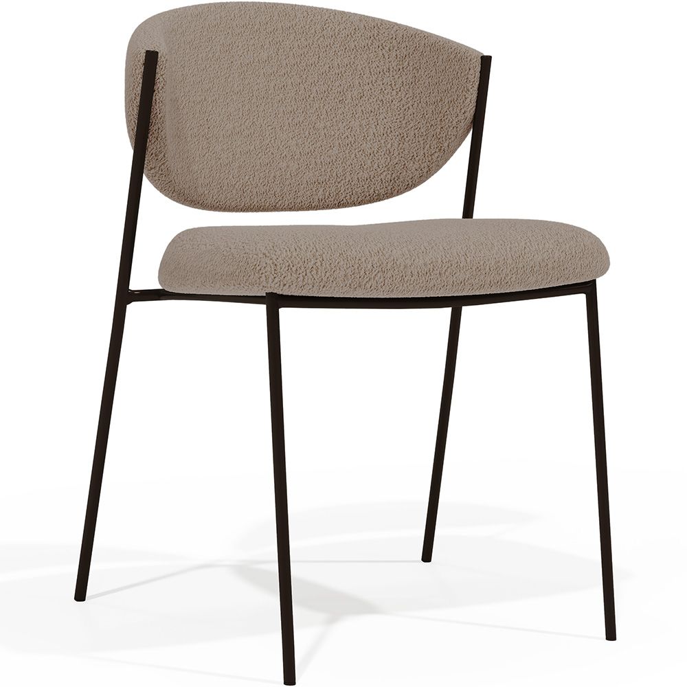 Eetkamerstoel - Bekleed met bouclé-stof -  zwart metaal - Seda image 8