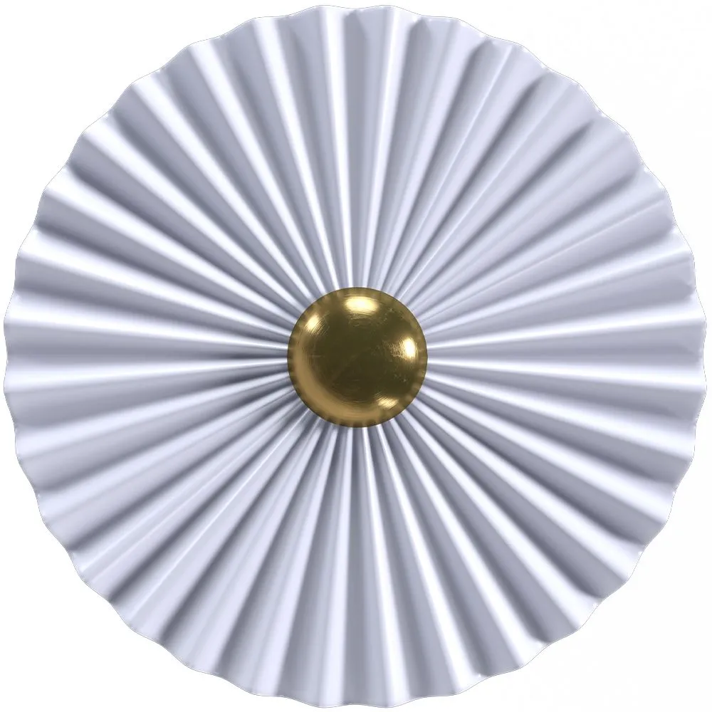 Wandlamp Wandapplicatie Bloem van Wit en Goudkleurig Metaal - 40CM image 8