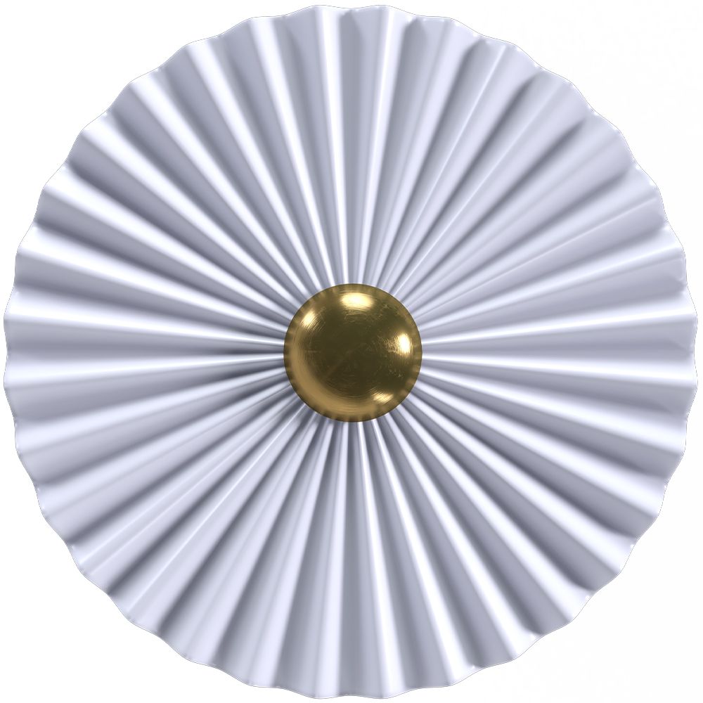 Wandlamp Wandapplicatie Bloem van Wit en Goudkleurig Metaal - 45CM image 8
