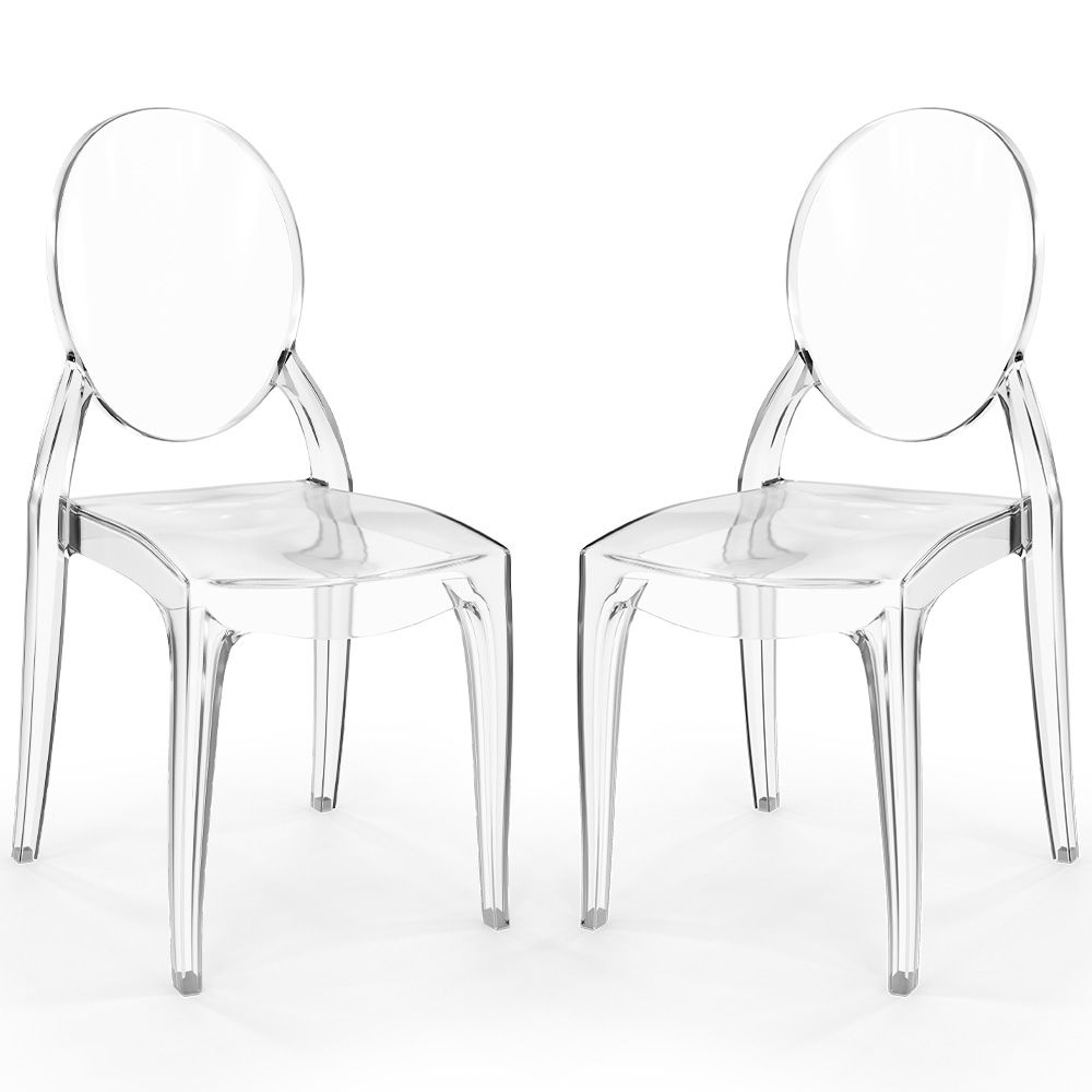 Set van 2 transparante eetkamerstoelen - Estilo Victoria  image 8