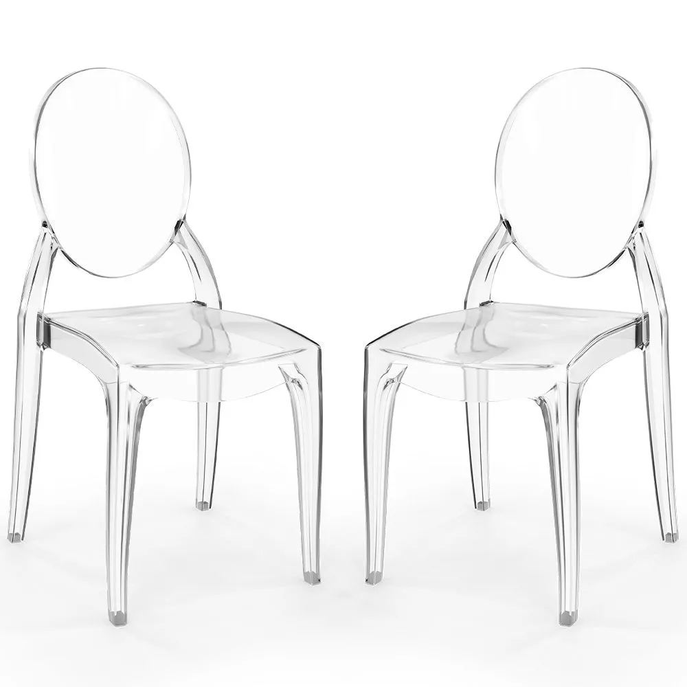 Set van 2 transparante eetkamerstoelen - Estilo Victoria  image 8