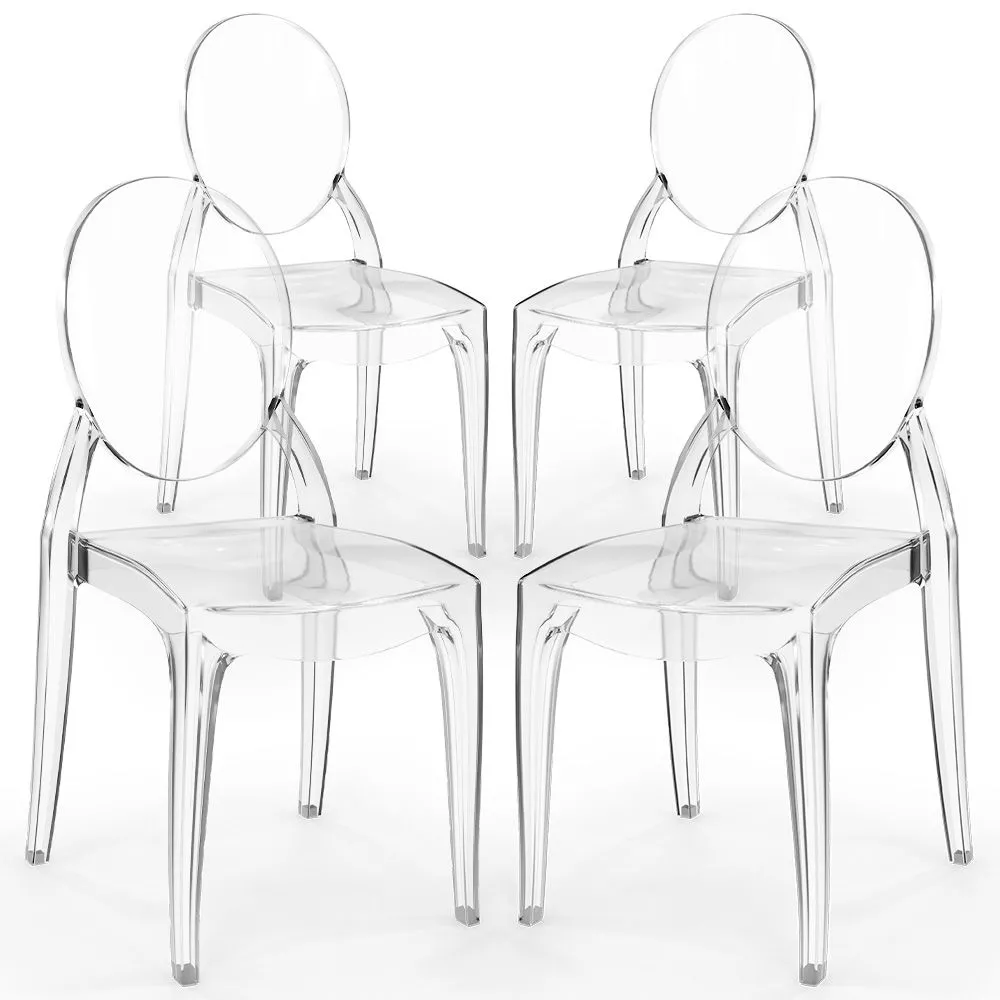Set van 4 eetkamerstoelen Transparant - Estilo Victoria  image 8