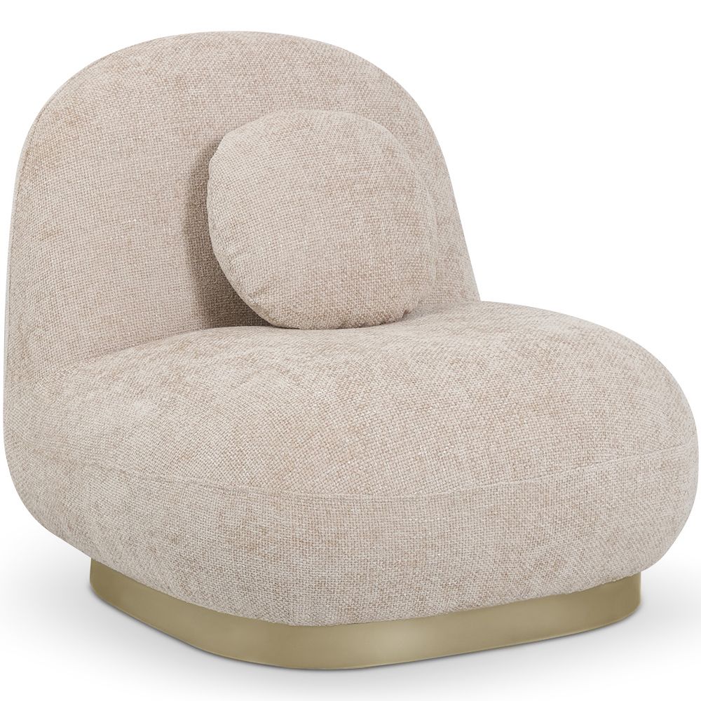 Gebogen Designfauteuil in Hedendaagse Stijl Bekleed met Chenille - Larry image 8