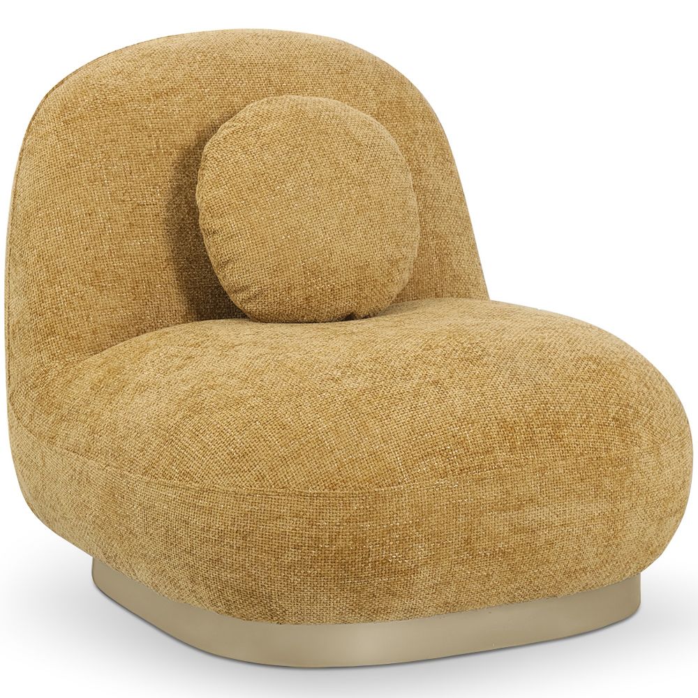Gebogen Designfauteuil in Hedendaagse Stijl Bekleed met Chenille - Larry image 8