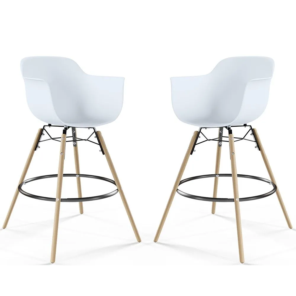 Barkruk - Scandinavisch Design - Houten Poten - Set van 2 - Nordika image 8