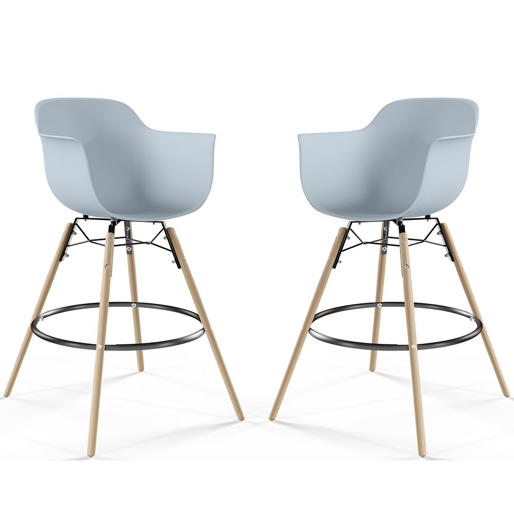 Barkruk - Scandinavisch Design - Houten Poten - Set van 2 - Nordika image 8
