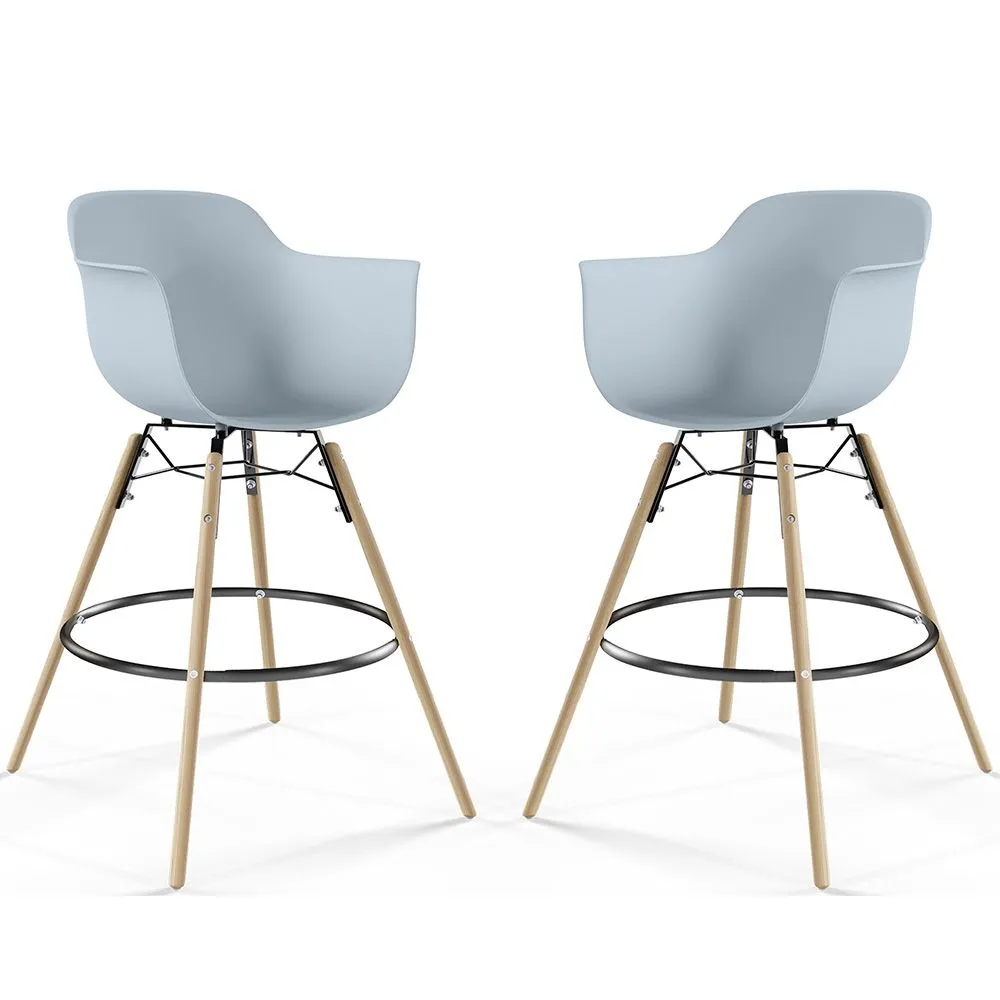 Barkruk - Scandinavisch Design - Houten Poten - Set van 2 - Nordika image 8