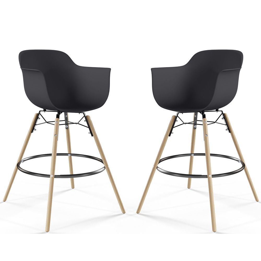 Barkruk - Scandinavisch Design - Houten Poten - Set van 2 - Nordika image 8