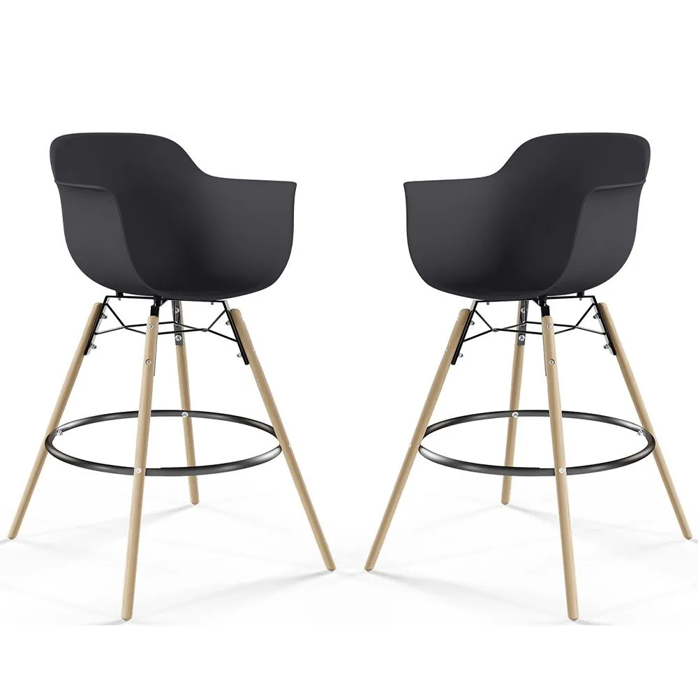 Barkruk - Scandinavisch Design - Houten Poten - Set van 2 - Nordika image 8