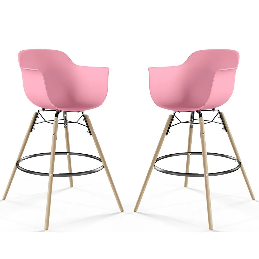 Barkruk - Scandinavisch Design - Houten Poten - Set van 2 - Nordika image 8