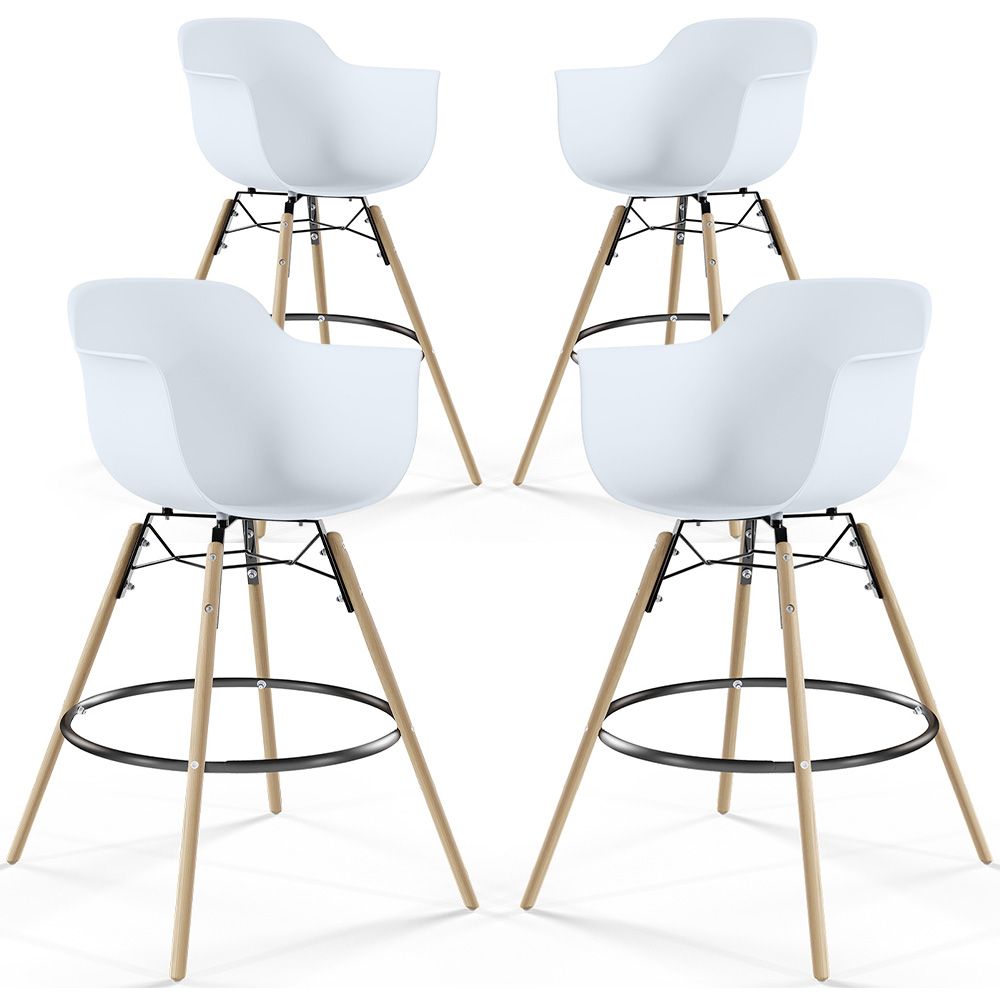 Barkruk - Scandinavisch Design - Houten Poten - Set van 4 - Nordika image 8