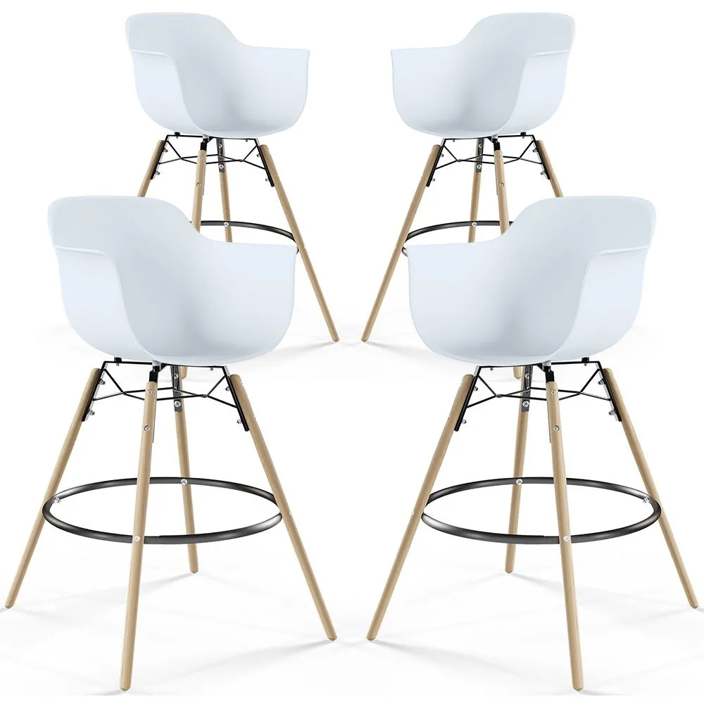 Barkruk - Scandinavisch Design - Houten Poten - Set van 4 - Nordika image 8