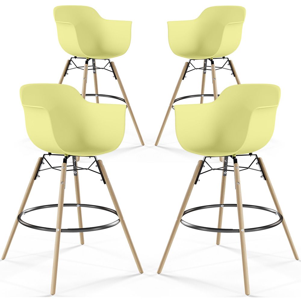 Barkruk - Scandinavisch Design - Houten Poten - Set van 4 - Nordika image 8