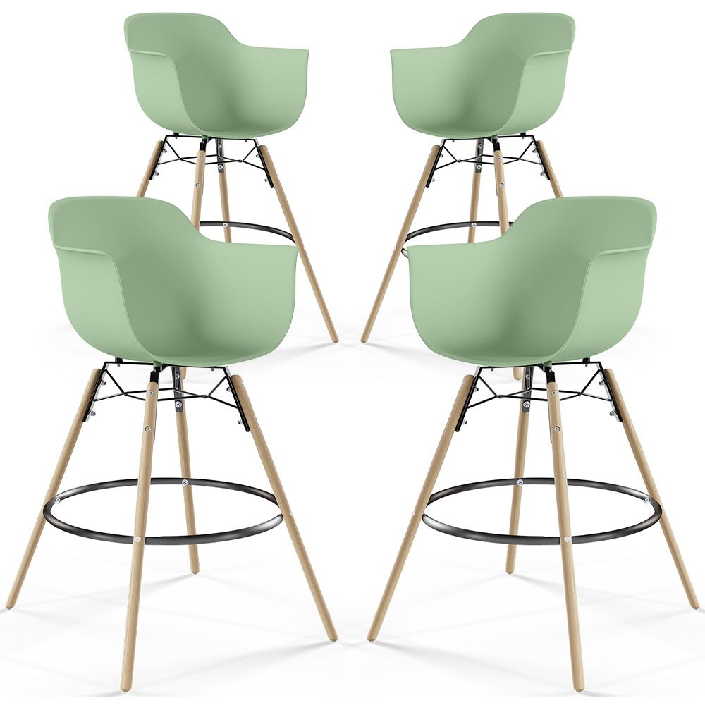 Barkruk - Scandinavisch Design - Houten Poten - Set van 4 - Nordika image 8