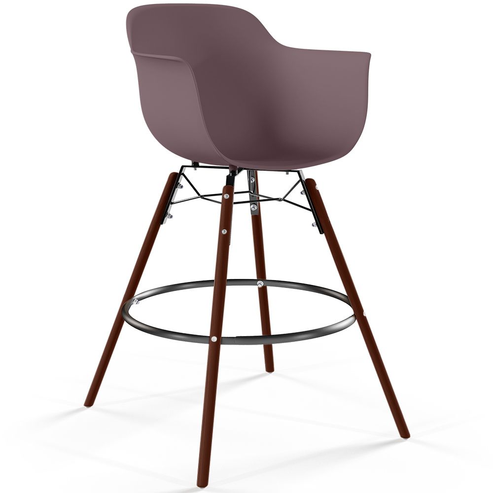 Barstoel - Scandinavisch Design - Poten van Donker Hout - Nordika image 8