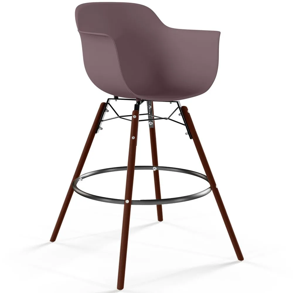 Barstoel - Scandinavisch Design - Poten van Donker Hout - Nordika image 8