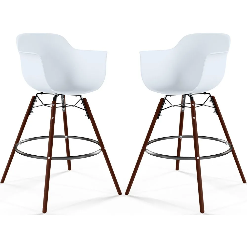 Barkrukken - Scandinavisch Design - Donkere Houten Poten - Set van 2 - Nordika image 8