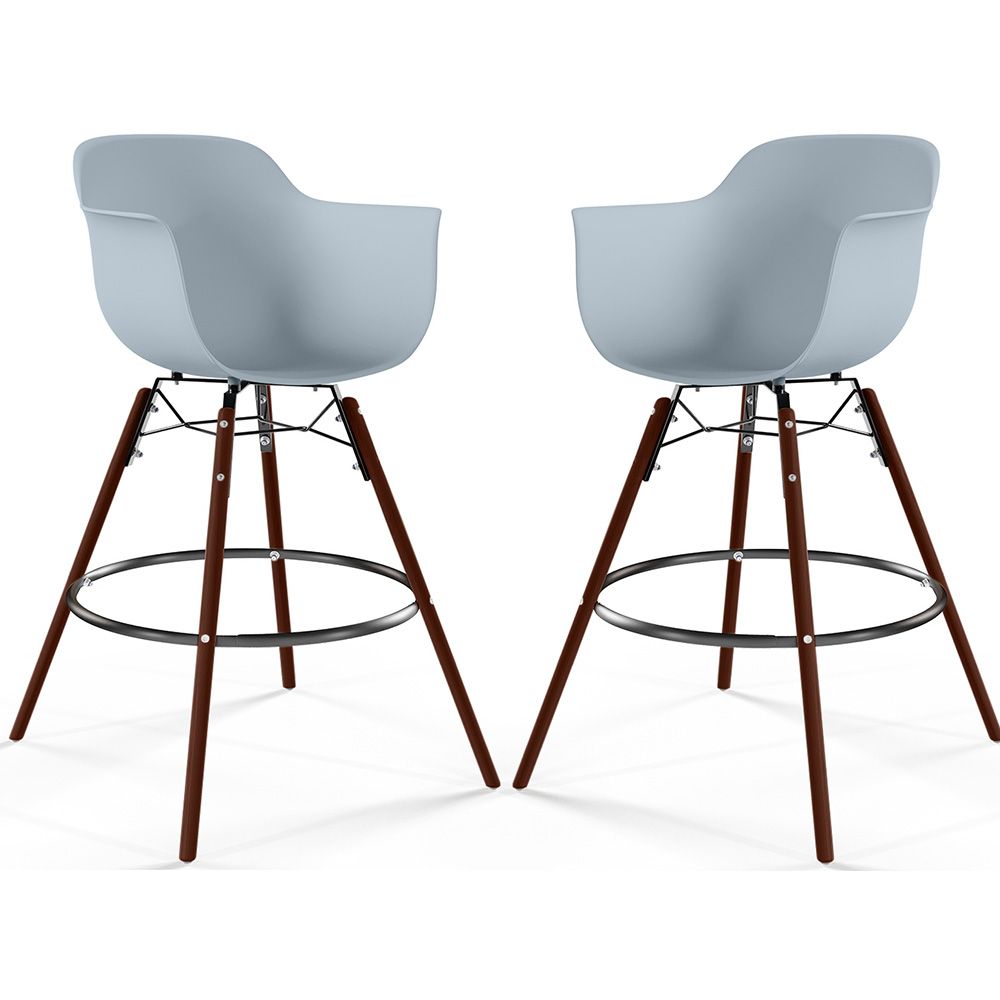 Barkrukken - Scandinavisch Design - Donkere Houten Poten - Set van 2 - Nordika image 8