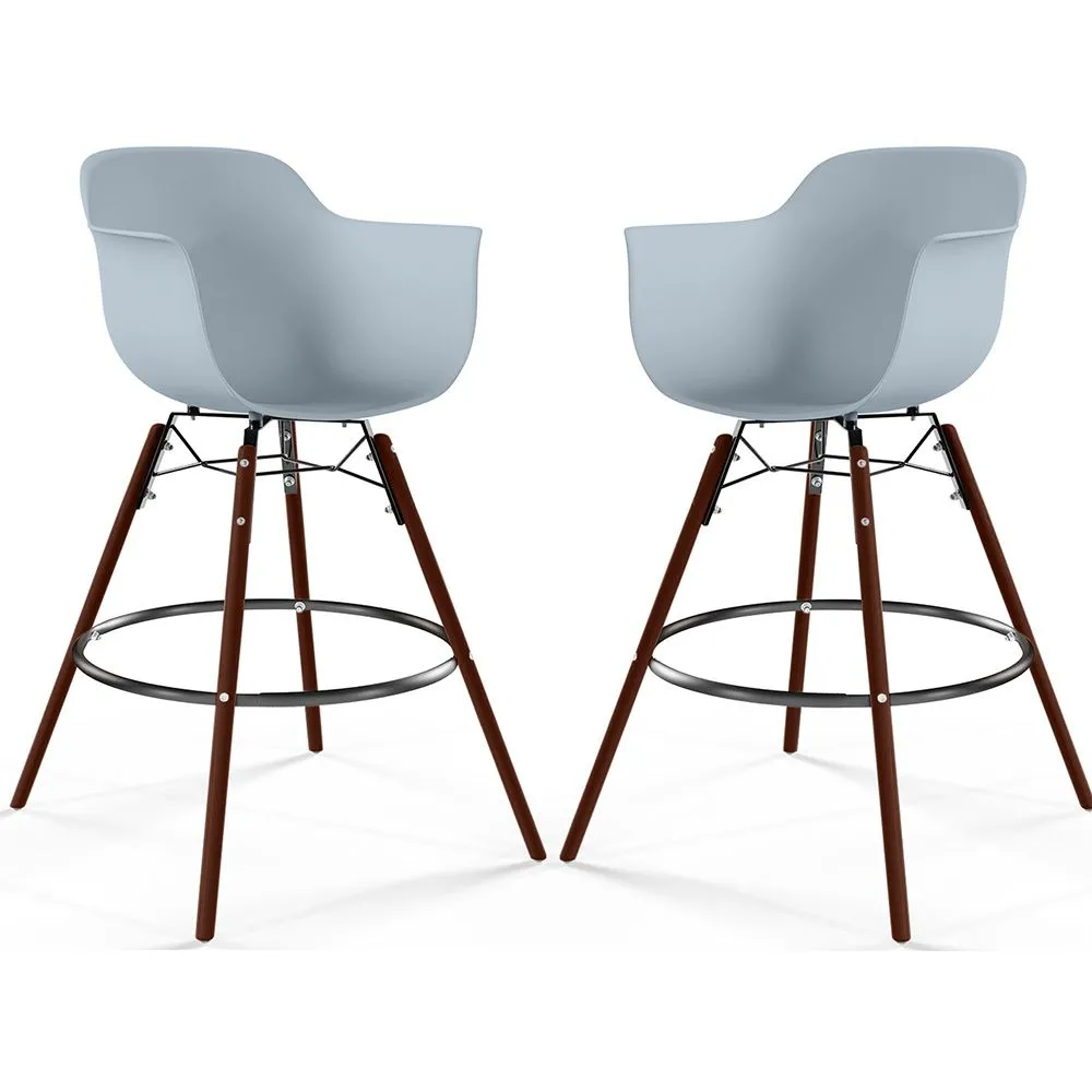 Barkrukken - Scandinavisch Design - Donkere Houten Poten - Set van 2 - Nordika image 8