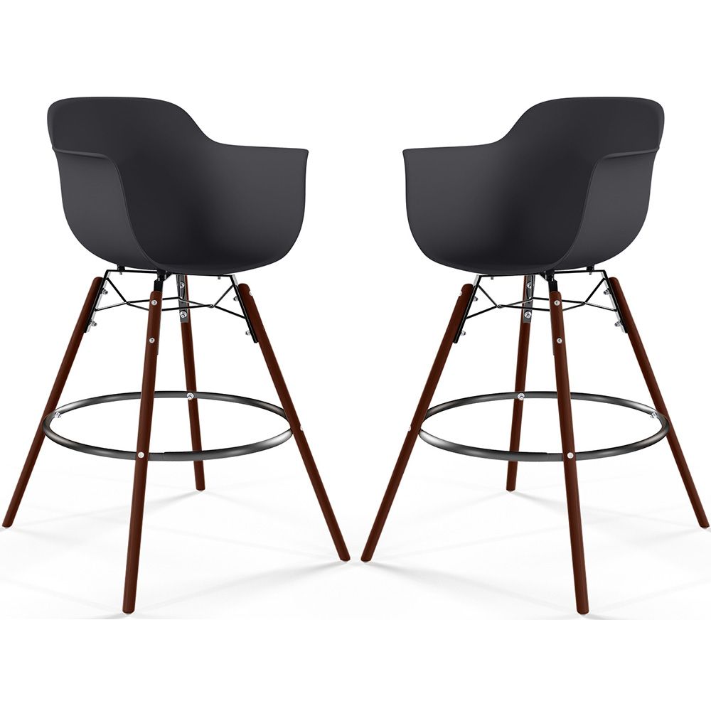 Barkrukken - Scandinavisch Design - Donkere Houten Poten - Set van 2 - Nordika image 8