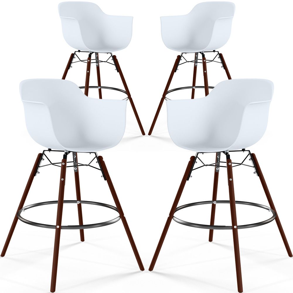 Barkrukken - Scandinavisch Design - Donkere Houten Poten - Set van 4 - Nordika image 8