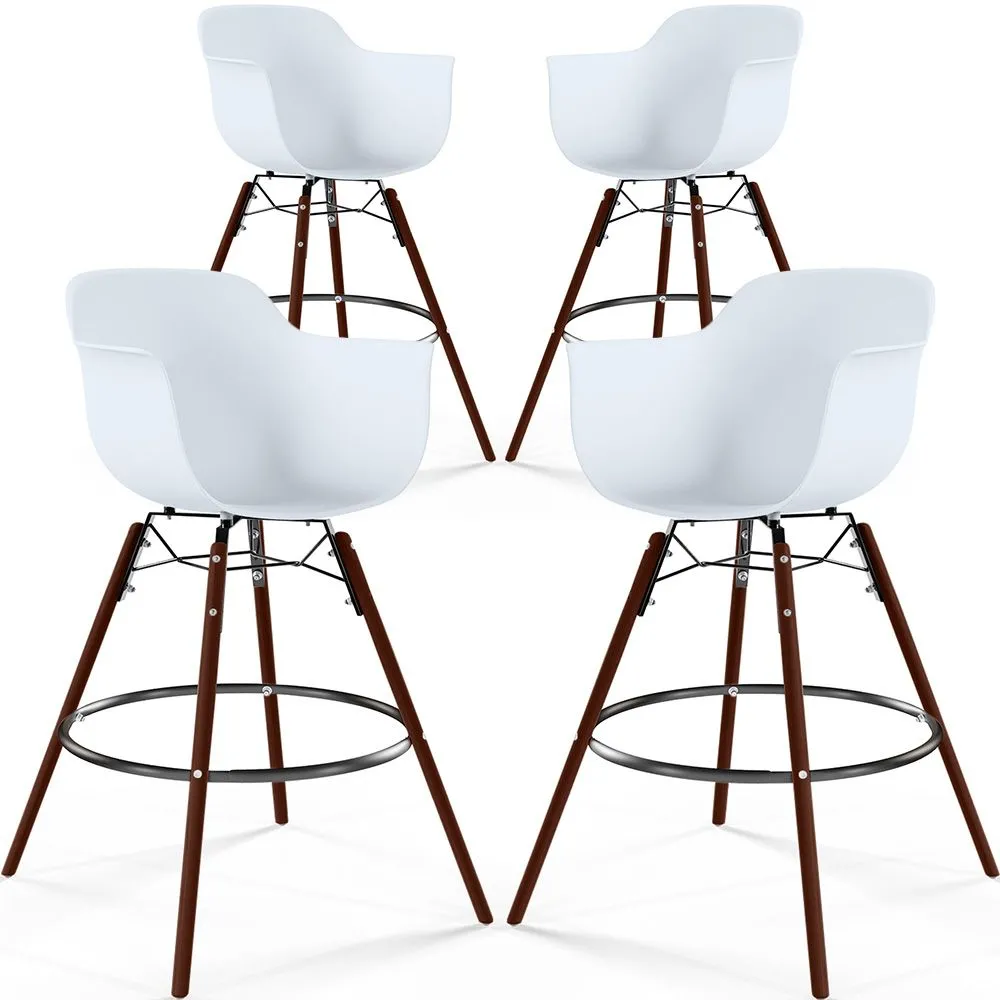 Barkrukken - Scandinavisch Design - Donkere Houten Poten - Set van 4 - Nordika image 8