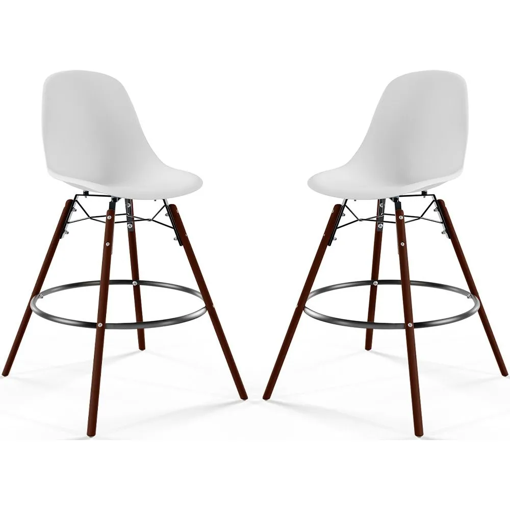 Barkrukken - Scandinavisch Design - Donkere Houten Poten - Set van 2 - Skögur image 8