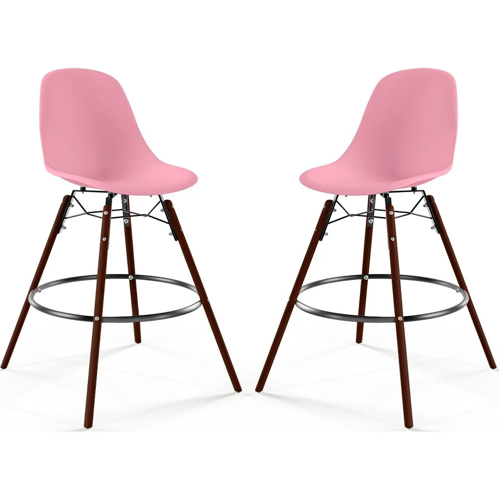 Barkrukken - Scandinavisch Design - Donkere Houten Poten - Set van 2 - Skögur image 8