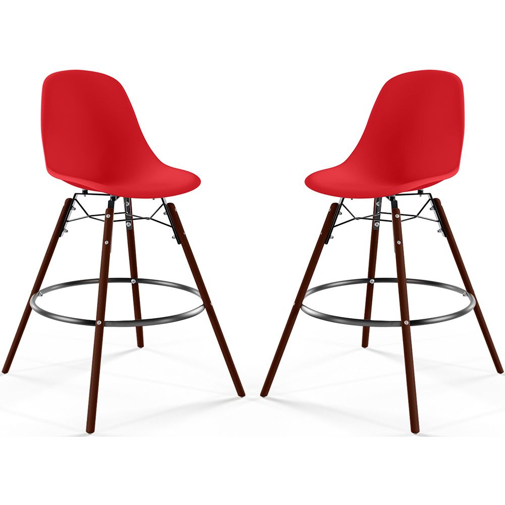 Barkrukken - Scandinavisch Design - Donkere Houten Poten - Set van 2 - Skögur image 8