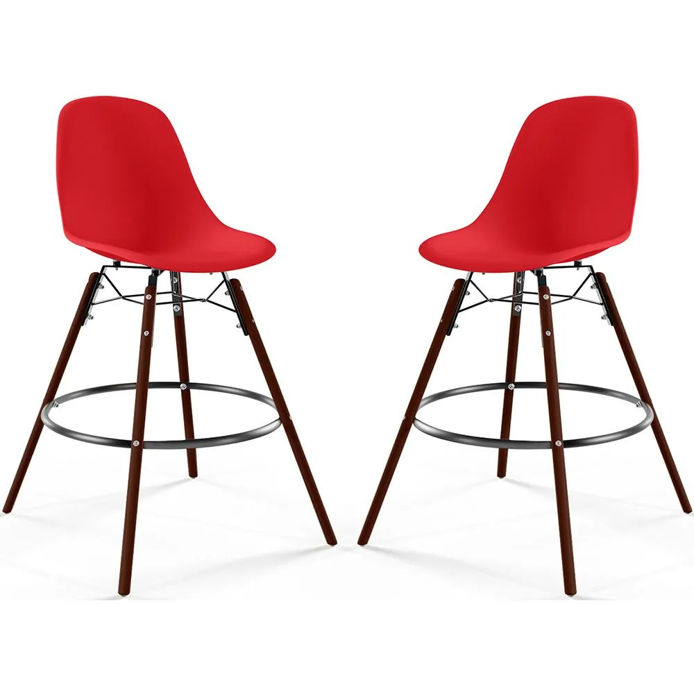 Barkrukken - Scandinavisch Design - Donkere Houten Poten - Set van 2 - Skögur image 8