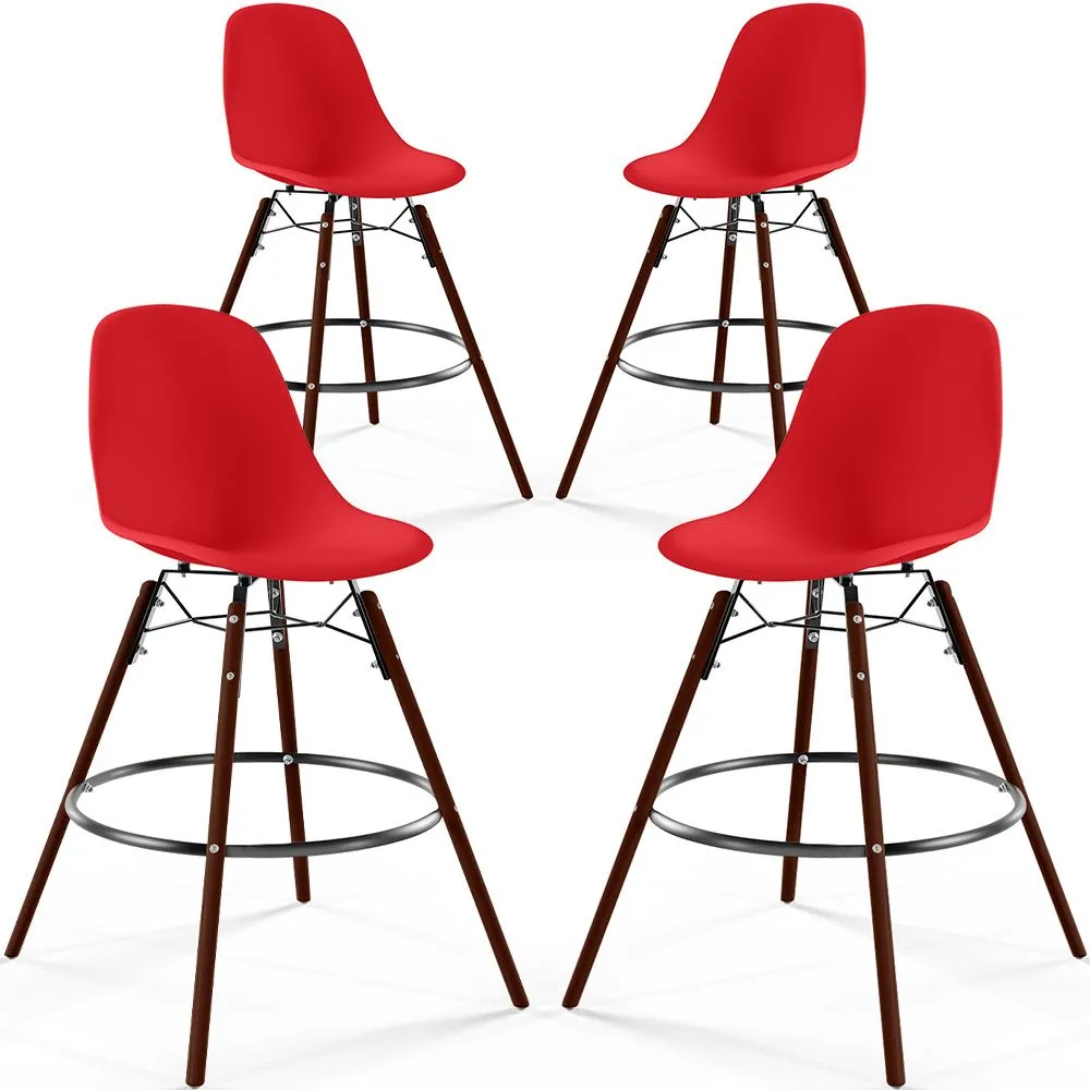 Eetkamerkrukken - Scandinavisch Design - Donkere Houten Poten - Set van 4 - Skögur image 8