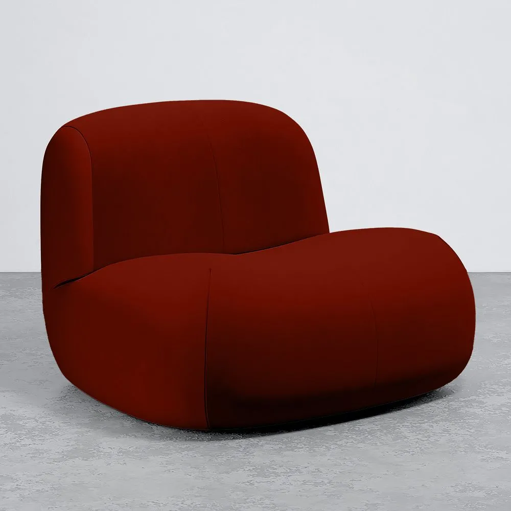 Moderne Minimalistische Fauteuil met Gebogen Design en Fluwelen Bekleding - Comfort en Hedendaagse Stijl - Büba image 8