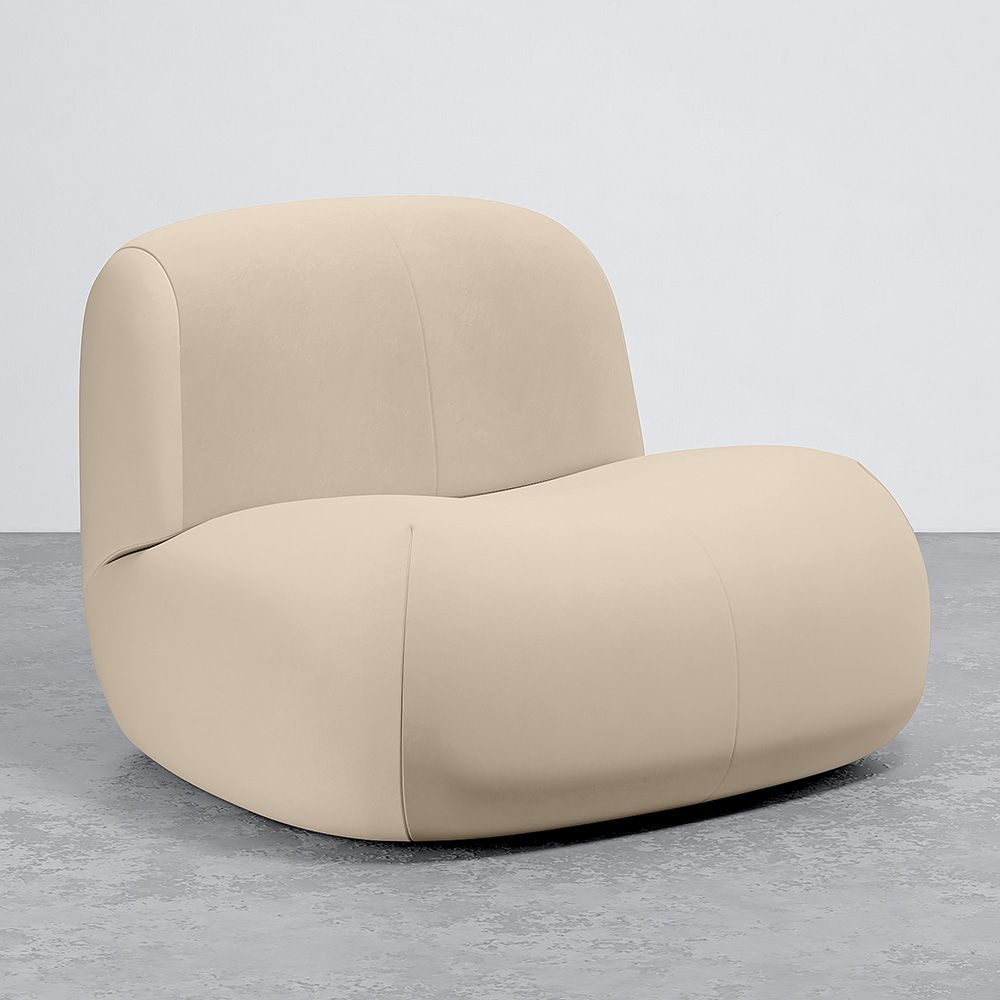 Moderne Minimalistische Fauteuil met Gebogen Design en Fluwelen Bekleding - Comfort en Hedendaagse Stijl - Büba image 8