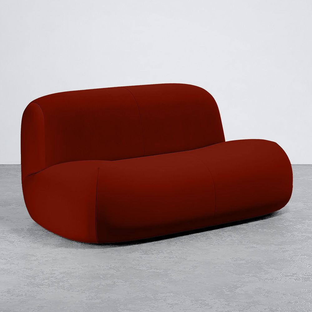Moderne Minimalistische Bank met Gebogen Design en Fluwelen Bekleding - Comfort en Hedendaagse Stijl - Büba image 8