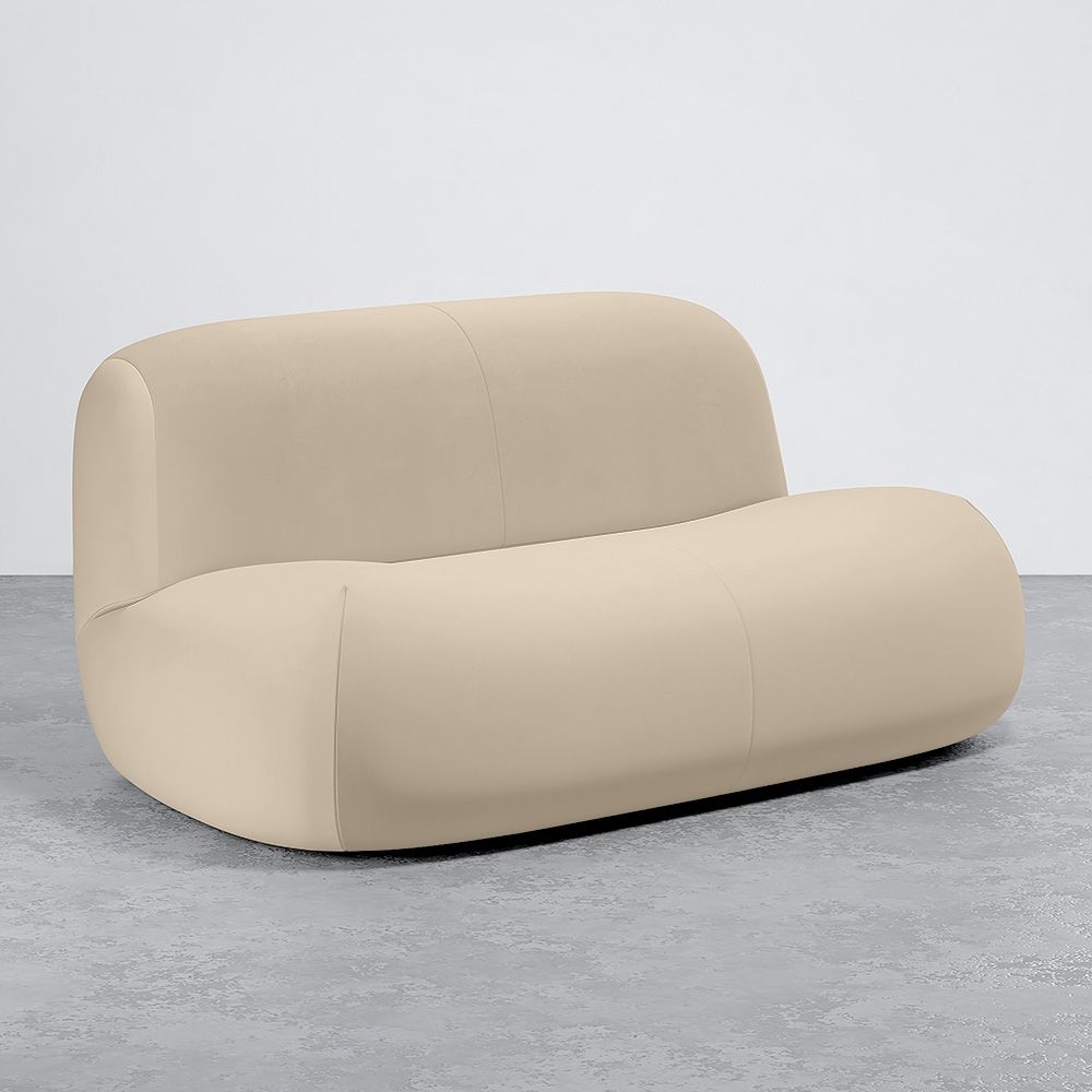 Moderne Minimalistische Bank met Gebogen Design en Fluwelen Bekleding - Comfort en Hedendaagse Stijl - Büba image 8