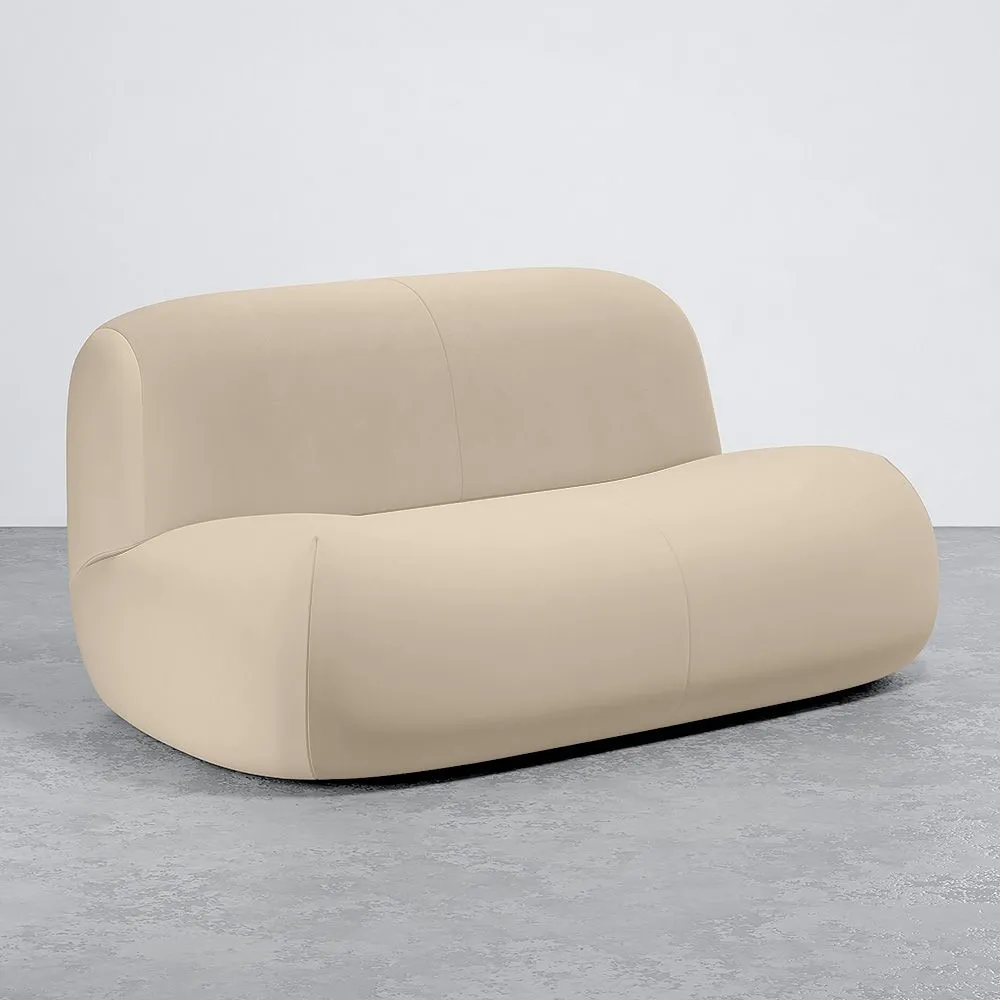 Moderne Minimalistische Bank met Gebogen Design en Fluwelen Bekleding - Comfort en Hedendaagse Stijl - Büba image 8