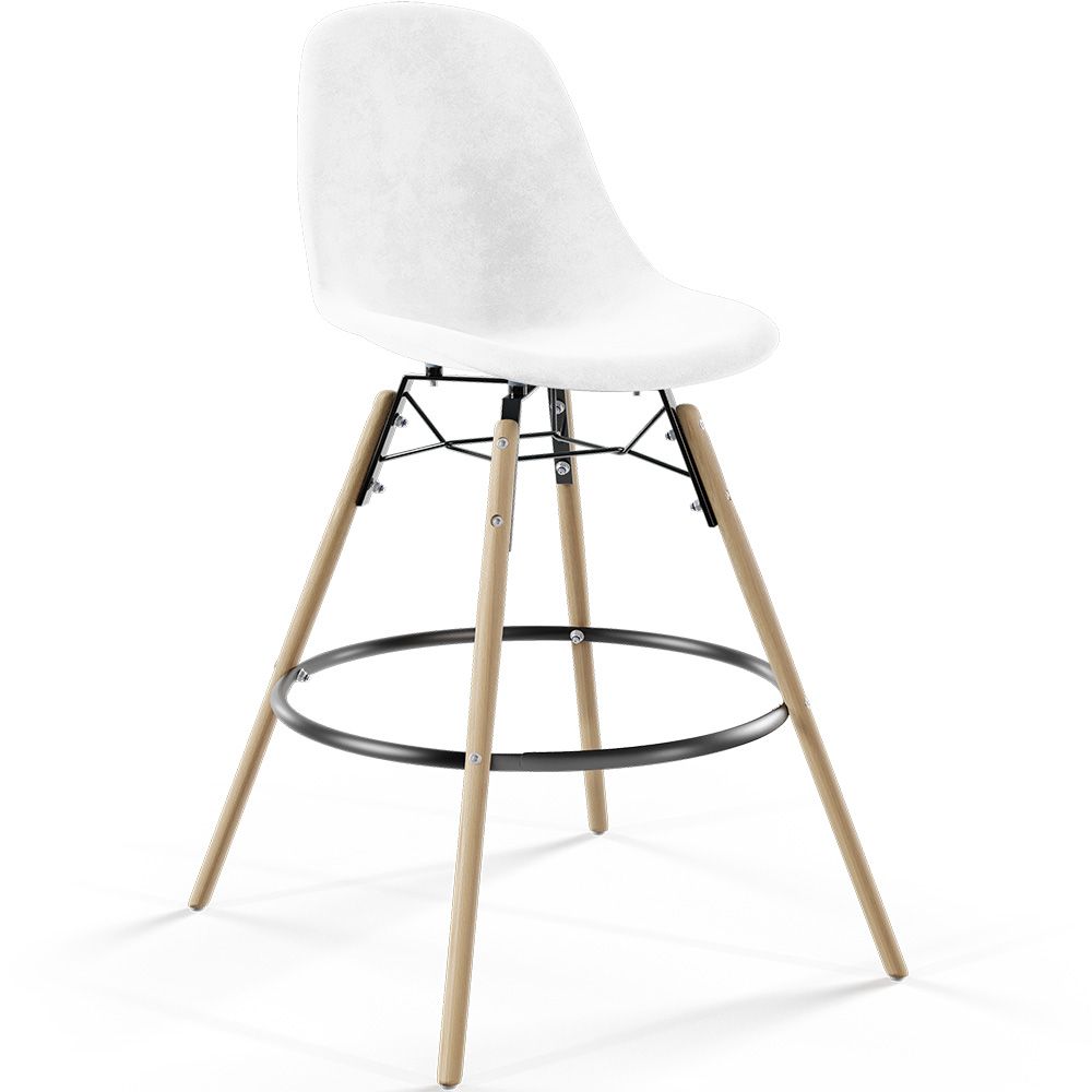 Fluwelen Barkruk - Scandinavisch Design en Houten Poten - Skögur image 8